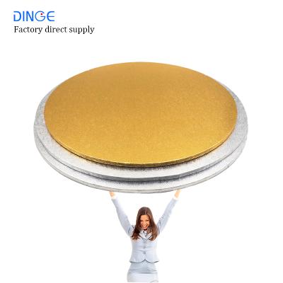 China Disposable Cake Panel Round Panel White Silver Gold Wedding Drum Base Disposable Cake Stand Wholesale Factory Decorating Circle Cardboard for sale