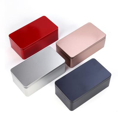 China Wholesale Recyclable Logo Printed Metal Tin Boxes Packaging Rectangular Tea Bag and Candy Tin Boxes Storage Gift Box in stock for sale