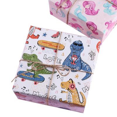 China Art Carton Partysu Factory Gift Wrapping Paper Cardboard Gift Wrapping Paper Fancy CMYK Color Kids Design for sale