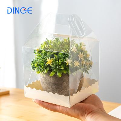 China Biodegradable 3 Inch 4 Inch 5 Inch 6 Inch Small Cake Boxes Clear Single Cake Box With Handle 10*10*10 Clear Plastic Display Boxes for sale