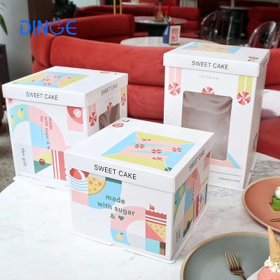 China Wholesale high quality boutique colorful candy pattern paper cake box recyclable bulk in stock pastry cookies package boxes for sale for sale