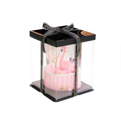 China Hot Sale Rectangle Transparent Box Recyclable For Large Cakes Clear Cake Boxes for sale