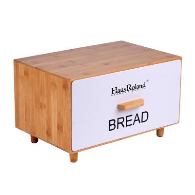 China New Arrival Stocked Bamboo Fiber Tableware Breadbox With Latest Design Bread Barrel for sale