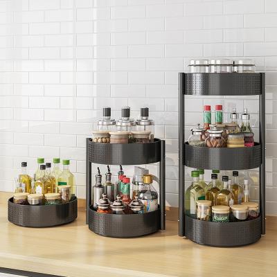 China 360 Degree Rotating Condiment Storage Rack Multi-functional Rotating Condiment Rack Multi-layer Kitchen Condiment Rack for sale