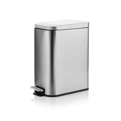 China Hotel Stainless Steel Trash Can Kitchen Waste Bin Sustainable Trash Can Foot Pedal Open Top Trash Can for sale