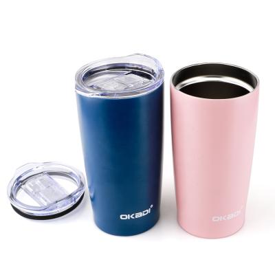 China Sustainable 20oz Double Wall Stainless Steel Coffee Travel Mug Custom Vacuum Insulated Tumbler Cups With Straw for sale