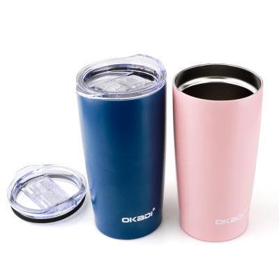 China Custom Logo Sustainable 20 Oz Double Wall Food Grade Vacuum 304 Stainless Steel Tumbler With Lid for sale