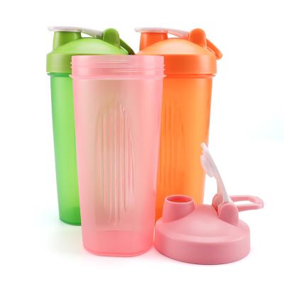 China Viable Free Custom Plastic Protein Shaker Bottle 600ml BPA Fitness Gym Logo Eco Friendly Wheat Straw for sale