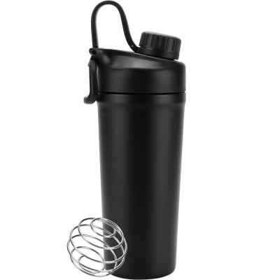 China Double Leak Proof Stainless Steel Protein Sports Shaker Bottle Viable Wall Insulated Vacuum Gym Fitness Bottle Shaker for sale