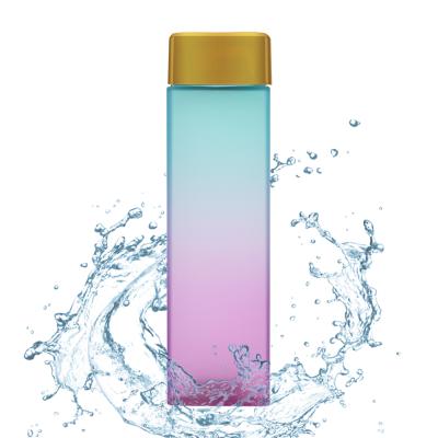 China Sustainable Popular 400ML BPA Free Square Plastic Water Bottle With Screw Lid for sale