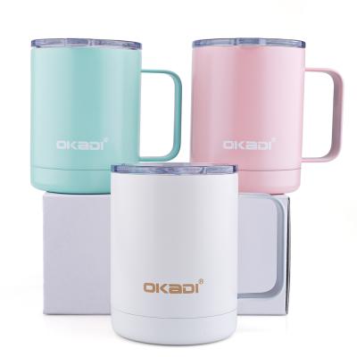 China Sustainable High Quality Eco-Friendly Wall Mounted Double Travel Mug Office Coffee Mug Stainless Steel for sale