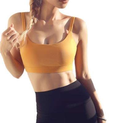 China High-impact women's fitness gym sports seamless bra working bra beautiful yoga underwear breathable back of vest for sale