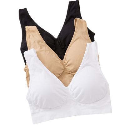 China Wholesale High Quality Breathable Trainer QUICK DRY Running Plus Size Wireless V-Neckline Seamless Bra for sale