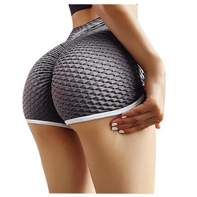 China Lodge Custom Women's Breathable Booty Butt Lift Crac! crack! Ruched Push Up Shorts High Waisted Hot Pants Gym Yoga Biker Shorts for sale