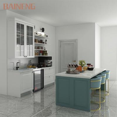 China Modern Designs Modern Wooden Sideboards Modern Shaker Style Kitchen Cabinets Solid Wood Kitchen Furniture for sale