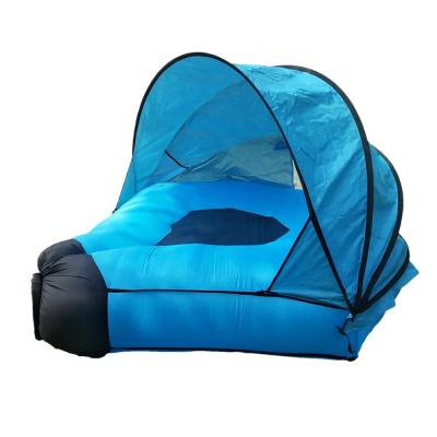 China newest UV-resistant Beach Set UV-proof Awnings and Double Air Sofa, Inflatable Sun Sofa with Canopy for sale