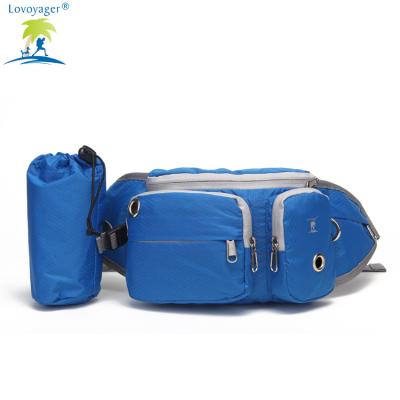 China Water Resistant Nulon Voayger Dog Running Increasing Pouch & Dog Treat Pouch Waist Bag With Water Bottle Dog Treat Pouch for sale