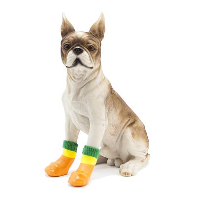 China Durable Solid Waterproof Waterproof Dog Sock Anti Slip Stain Pet Socks For Dogs Cats for sale