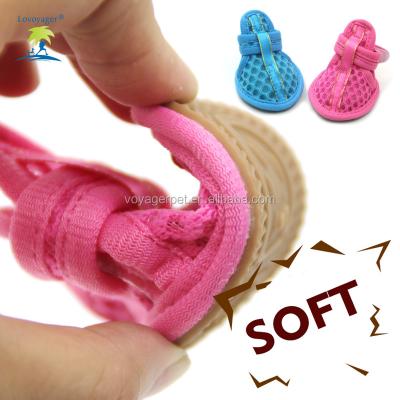 China Small Puppy Dog Sandals Pet Accessories Mesh Viable Soft Rubber Spring Sole Summer Shoes for sale