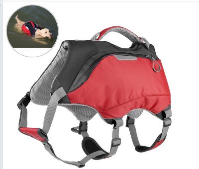 China Durable Outdoor Pet Carrier Dog Arm Waterproof Life Vest Dog Swimming Backpack For Medium Large Dog for sale