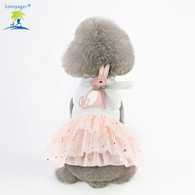 China Lovoyager Sustainable Soft Pet Clothes Clothing Cute Summer Dog Clothes Bunny Strap Dress For Puppy for sale