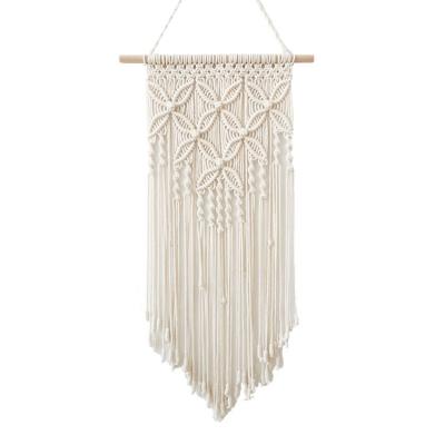 China Best Selling Minimalist Flower Design Woven Macrame Wall Hanging for sale