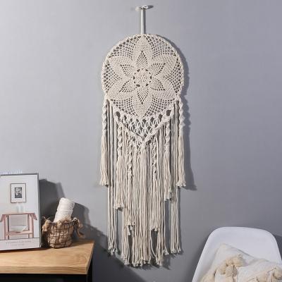 China Bohemian wedding or home wall hanging decoration flower design woven macrame dream catcher for sale