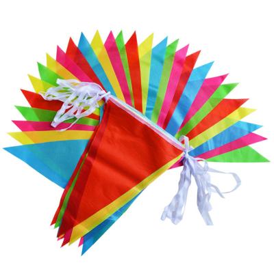 China Christmas Multicolor Triangle Flag Hanging Bunting Banner For Bar Party Decoration for sale