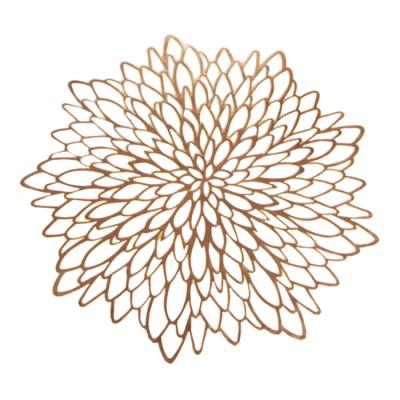 China Sustainable Dining Table Hibiscus Flower Shaped PVC Insulated Place Mat for sale