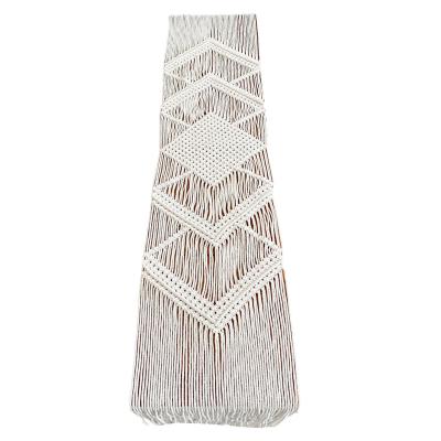 China Minimalist Boho Style Cotton Woven Macrame Table Runner for sale