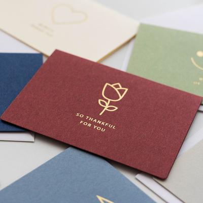 China Luxury Bronzing Creative Birthday Christmas Greeting Card Holiday Blessing Thank You Graduation Small Card for sale