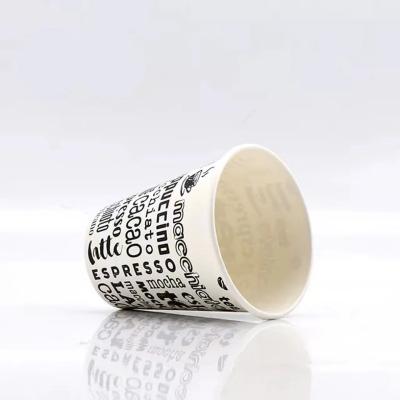 China Recyclable Custom Printed Disposable Single Wall 10 oz Hot Beverage Eco Friendly Black Paper Coffee Cups for sale