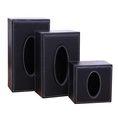 China Household Moisture-proof Leather Magnet Tissue Box Home Hotel KTV Advertising Gift Leather Paper Box for sale