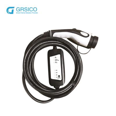 China 16A J1772 EV Adjustable Current Portable Charger Supports Type 1 & Type 2 & SCHUKO Plug 170L*84M*42H MM for sale