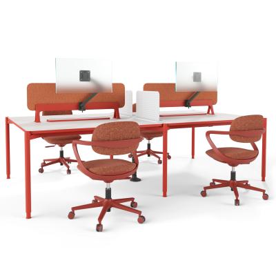 Cina Flex Custom Rectangular 4 Persone Office Workstation Scrivania elegante Design Contemporaneo in vendita