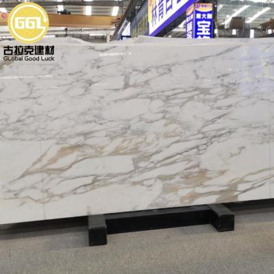 China Modern High Quality Calacatta Gold Marble Slab And Tile For House Wall Project for sale