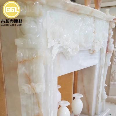 China modern decorative natural white marble fireplace surround, marble stone fireplace for sale