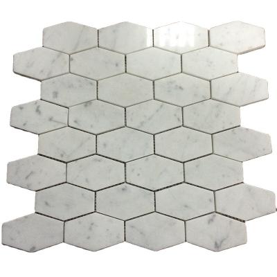 China Cheap Marble Parquet Hexagon Mosaic Kitchen Backsplash Slab for sale