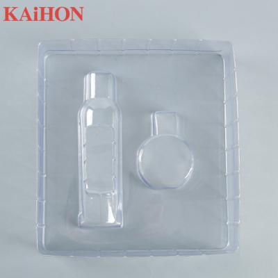 China Custom Size Recyclable Disposable Factory PVC Blister Packaging PET Plastic Cosmetic Tray For Cosmetic Display for sale