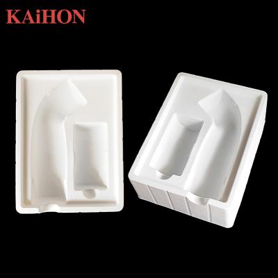 China White Recyclable Plastic PET/PVC /PS Matte Flocking Material Tray For Cosmetics Skin Care Set Plastic Blister Tray for sale