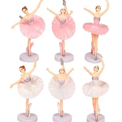 China Wholesale 3pcs Eco-Friendly Disposable Girl Cake Ballet Decor Baby Decorations Girl's Sweet Birthday Cake Topper Baking Cake Decoration Tools for sale