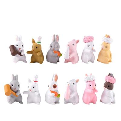 China Wholesale Eco-Friendly Disposable Easter Bunny Cake Decorations Rabbit Animal Ornaments Cake Topper Happy Birthday Party Decor For Kid Baby Shower for sale