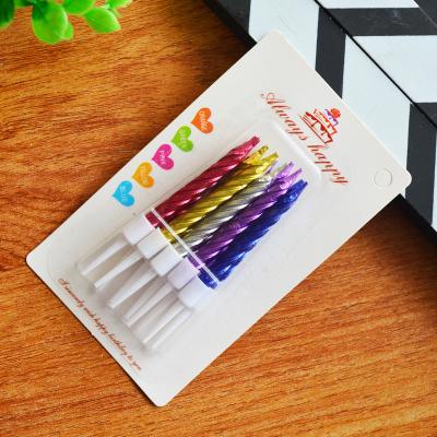 China Wholesale 5pcs/set Disposable Eco-Friendly Wire Color Birthday Candles With Stand Cake Candle Event Party Supplies Wedding Party Decoration for sale