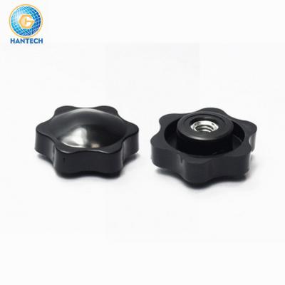 China Traditional Star Head Plastic Knobs Handle Screw Lock Nut Thread Black Thumb Knobs For Furniture for sale