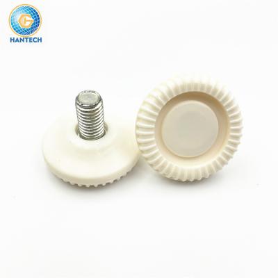 China Flat Round M8 Knurling Plastic Thumb Screw Knobs Handle Maker for sale