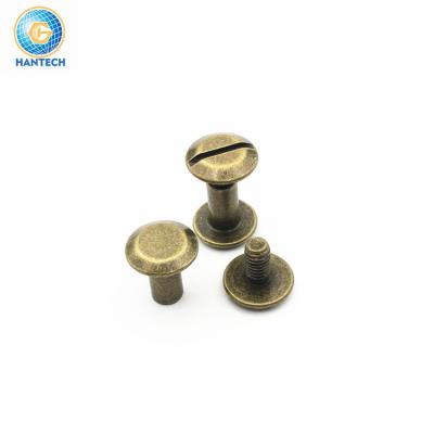 China Flat Brass Chicago Screws M4 Decorative Chicago Screws Chicago Screws For Leather for sale