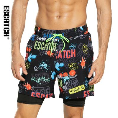 China Men's 2-1 Breathable Mesh Basketball Shorts Wholesale Waterproof Fails Mens Gym Shorts With Under Lining for sale