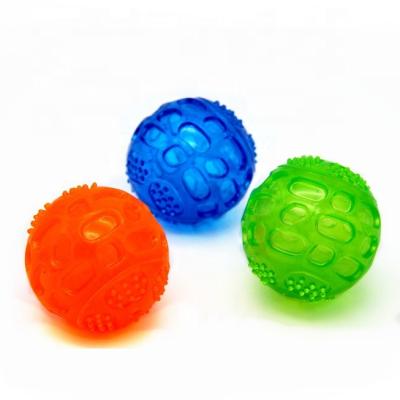 China Sustainable Eco-friendly Pet Toy Ball Dog Ball Made of TPR With Elastic Whistle Dog Toy Ball for sale