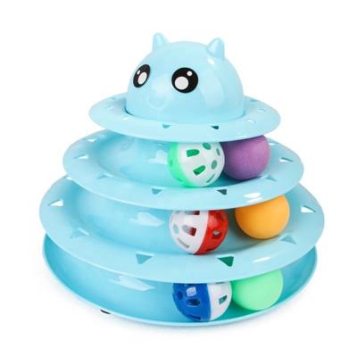 China Amazon Viable Interactive Pet Toys With 6 Bell Balls Healthy Cat Tower Toy Pet Game Accessories Stages Toys 3 for sale