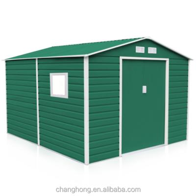 China Easily Assembled Roof 9.1' X8.4'ft Metal Shed Apex Steel Shed For Tools Storage Shed Kits Outdoor Garden Furniture for sale